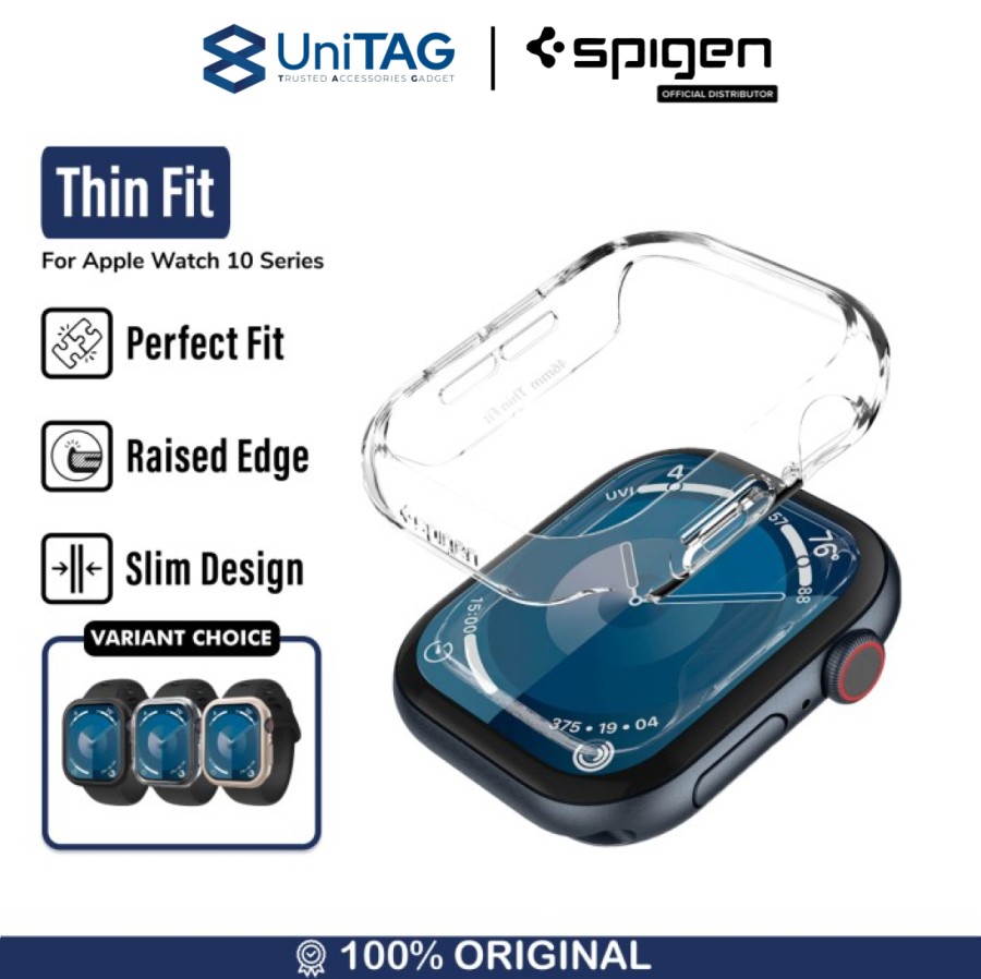 Spigen Apple Watch 10 (46mm) Case Thin Fit - Crystal Clear ACS08602