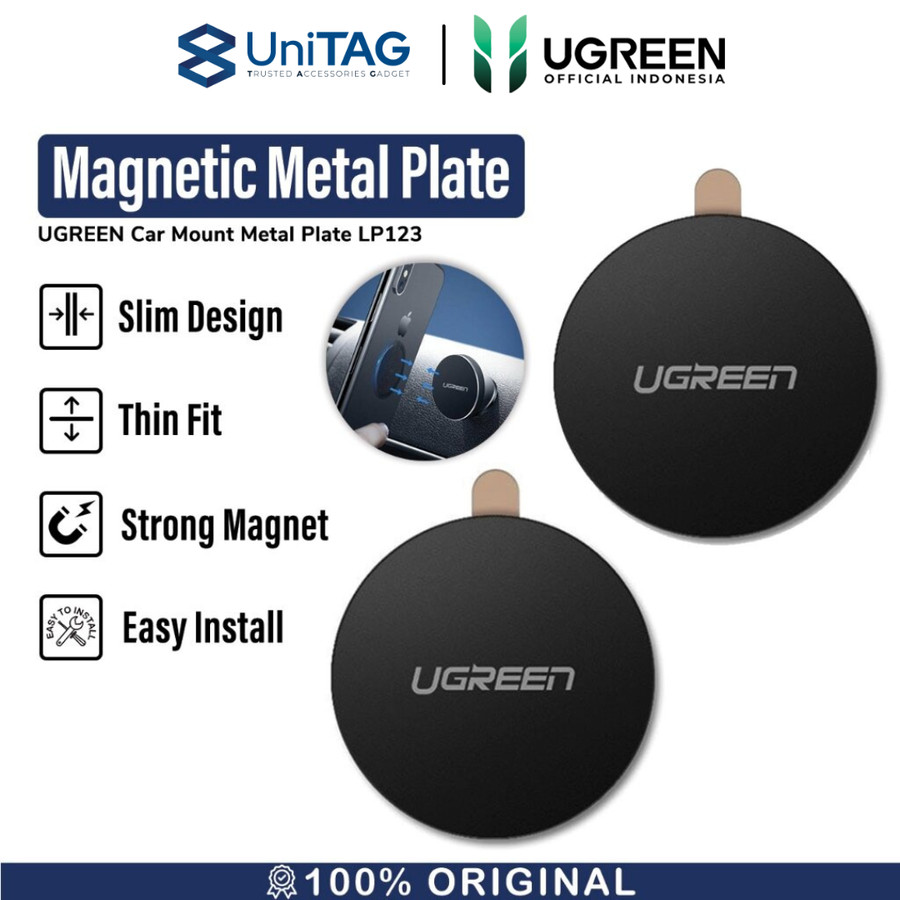 UGREEN Metal Plate Magnet Rounded 2 Pack - Black LP123 30836
