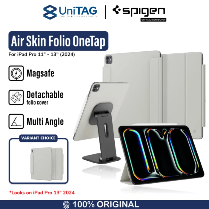 Spigen iPad Pro 13" (2024) Case Air Skin Folio OneTap - Gray ACS06511-1