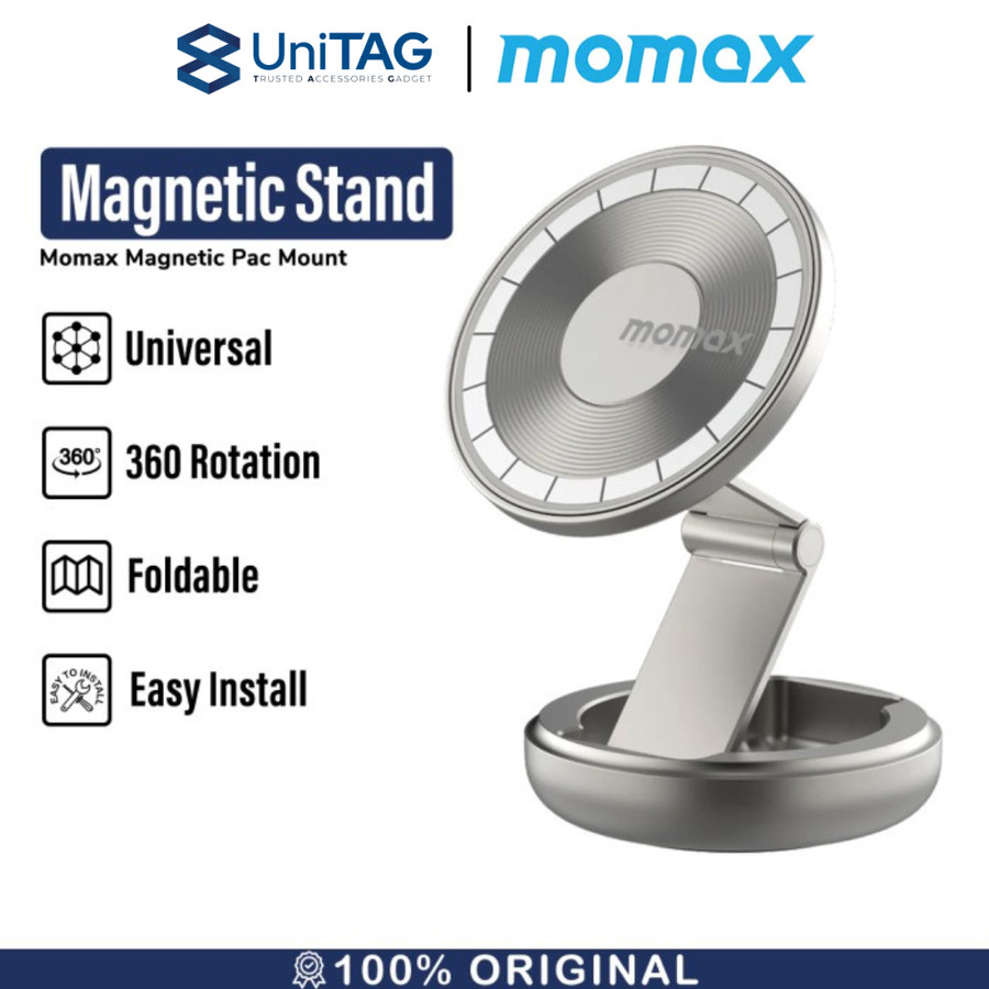 Momax Car Holder Stand Magsafe Pac Mount Multi-use Magnetic Mount - Grey CM30E-1
