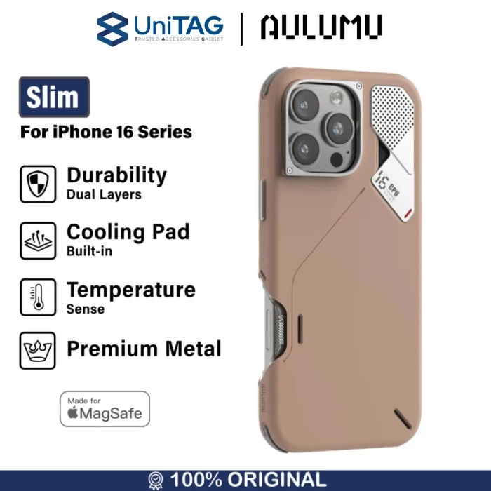 Aulumu iPhone 16 Pro Case Slim Shockproof - Brown A16-SP-YB-PRO
