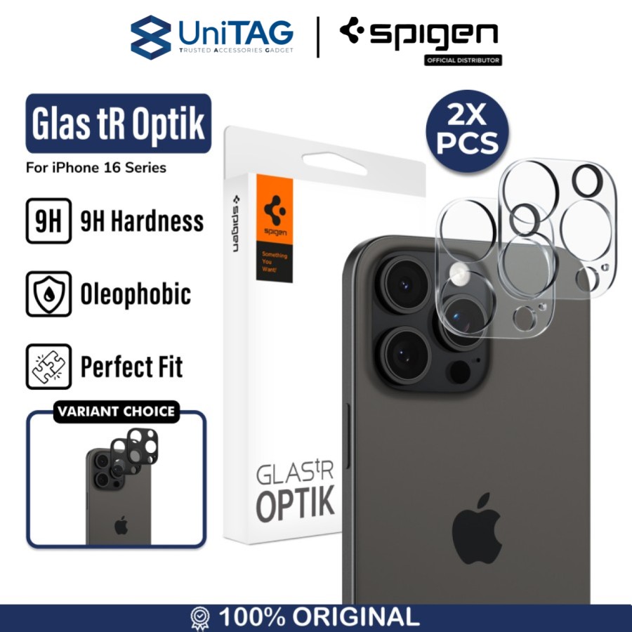 Spigen iPhone 16 / 16 Plus Camera Lens Protector 2 Pack GlastR Optik - Crystal Clear AGL07923