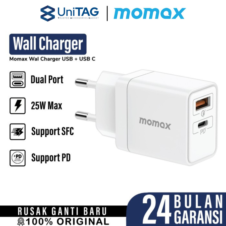 Momax Wall Charger 25W 1A 1C - White UM56EUW