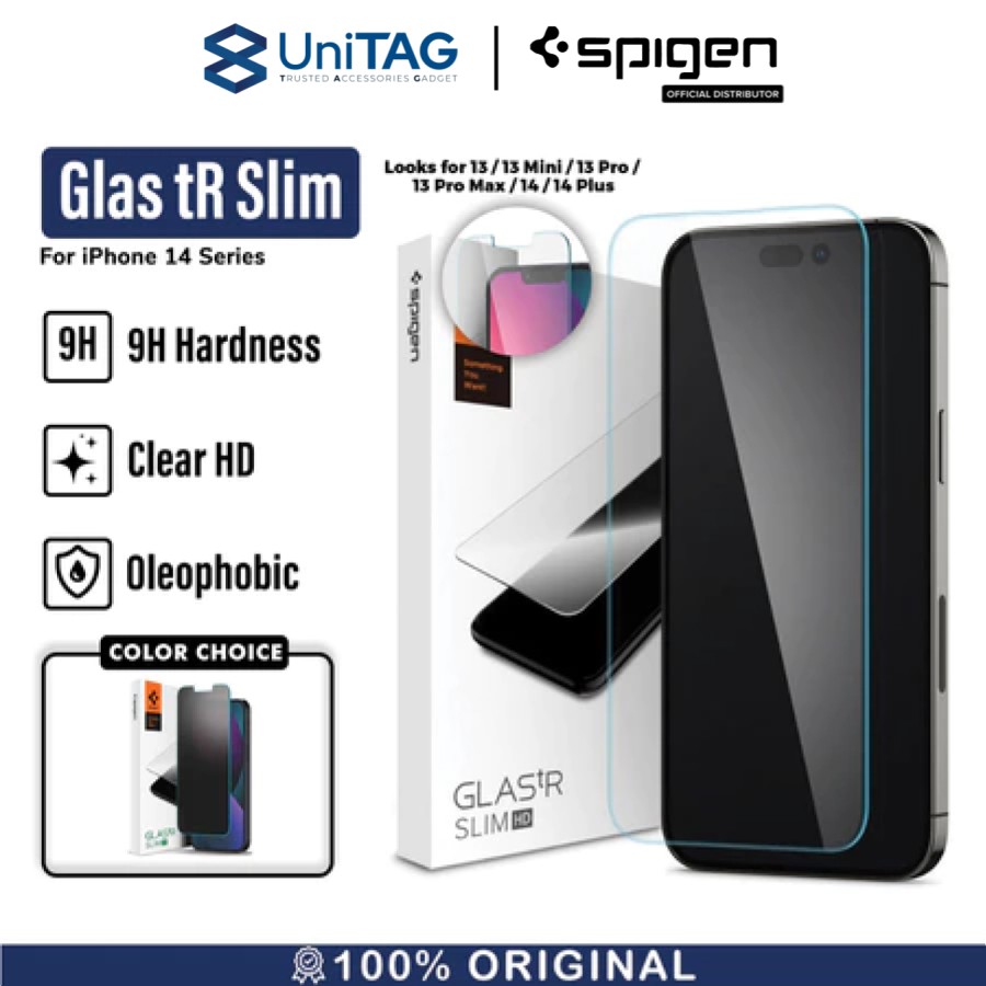 Spigen iPhone 14 Pro Tempered Glass 1 Pack GlastR Slim - Transparency AGL05222
